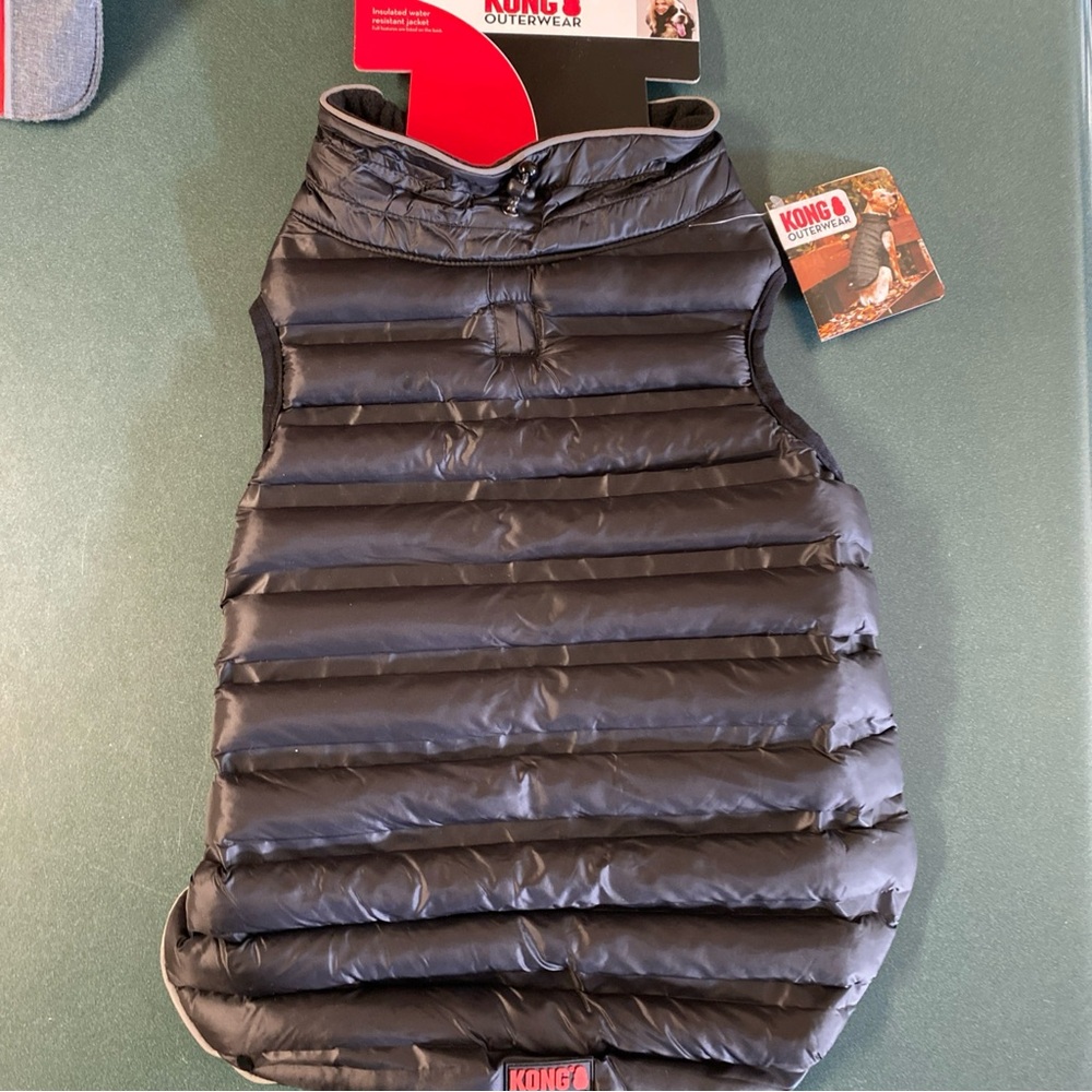 Kong Black Parachute Puffer Jacket for Dogs